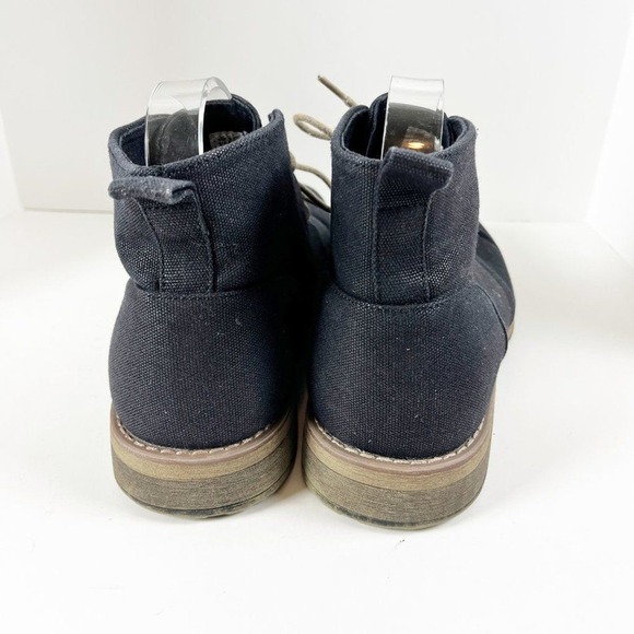2/$30 Perry Ellis Tim II Shoes Men 10.5 Charcoal Black Canvas Boots LUG SOLE - Picture 4 of 7